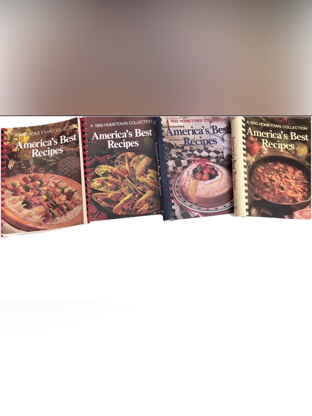 📒Hometown Collection Americas Best Recipes 1990-1994 Cookbooks Lot of 4 Spiral